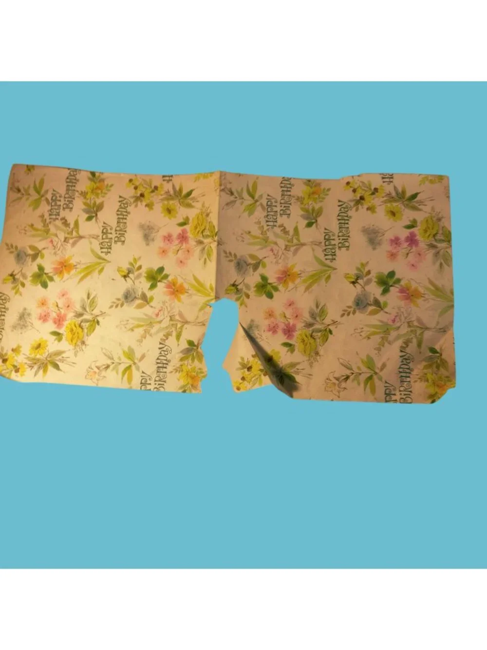 Floral Happy Birthday Wrapping PaperGift Wrap Craft